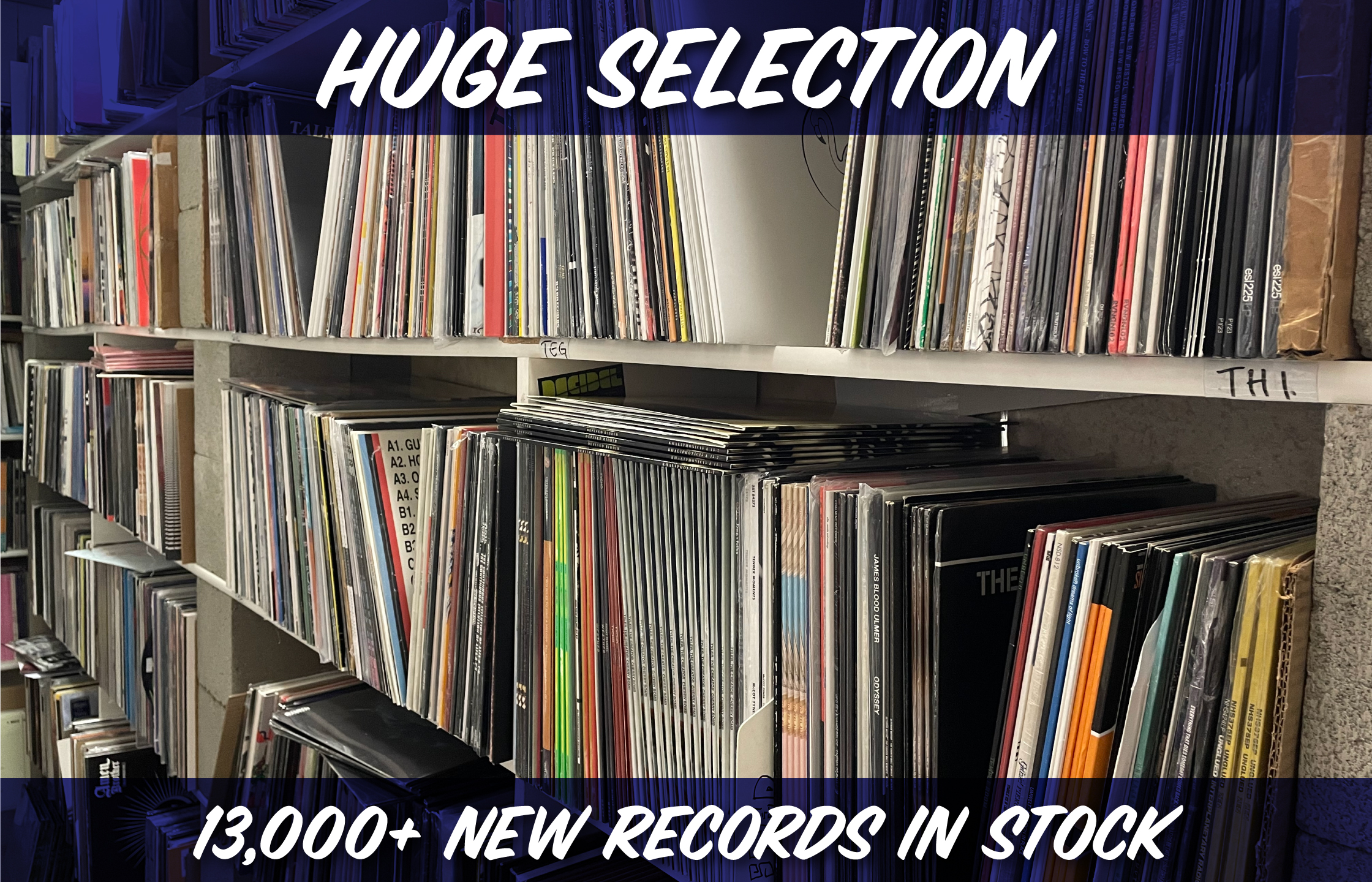 Huge selection. 13,000+ new records in stock